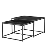 ARMOQ Minimalistischer Kreativer Couchtisch, Nesting Couchtisch Set Von 2 Für Wohnzimmer Center Office, Quadratischer Marmortisch Mit Stapelbar/Bildfarbe