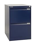 Büro Hippo Bisley Flush Vorderseite 2 DRW. Aktenschrank blau – 839, Metall