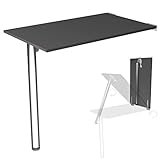 Wandklapptisch Schreibtisch Tischplatte 80x50 cm in Anthrazit Klapptisch Esstisch Küchentisch für die Wand im Büro Esszimmer Küche stabiler Wandtisch Höhe Tisch 74 cm mit Tischbein klappbar