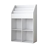 Oskar-Store Livinity Kinder Bücherregal Conny groß 72 x 111 cm, Weiß, Kinderregal mit Ablagen