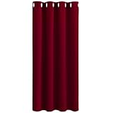 PONY DANCE Kinderzimmer Gardinen Blickdicht - Thermovorhang Hitzeschutz Lichtundurchlässige Vorhänge Blickdicht Kurze Gardinen mit Ösen, 1 Stück H 158 x B 132 cm, Rot