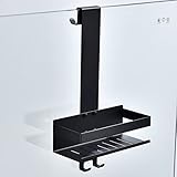 KigKog Duschablage zum Hängen, Duschregal mit Haken Schwarz Ohne Bohren Edelstahl, Duschkorb Hängeregal zum Einhängen über die Duschwand für Badezimmer Aufbewahrung，K07-23MB-GL