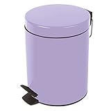 Spirella Kosmetikeimer Sydney Lavendele Lila Mülleimer Treteimer Abfalleimer - 3 Liter – mit herausnehmbaren Inneneimer