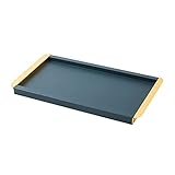 Decorative Tray Tea Tray Cup Holder Pot Mat Tea Accessories Storage Tray Rectangle,Color：Blue,Green Serving Plate (Size : Green 2-M) ()