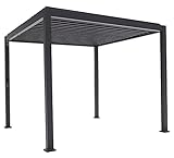 Mirador Basic Pavillon 3 x 3 m Wasserdicht - Pergola mit Lamellendach - Aluminium/Stahl Terrassenüberdachung - Schwarz - 88MM