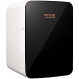 VEVOR 10 L / 12 Dosen Mini Kühlschrank, 2 in 1 Kleiner Kühlschrank Kühl- und Heizfunktion, Schloss Kompakter Getränkekühlschrank 9 V DC / 220 V AC für Büros und Schlafsäle, Getränke, Kosmetik, Schwarz