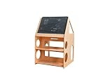 Woodandhearts Verstellbarer Montessori-möbelschreibtisch mit kreidetafel und 2 kinderzimmerregalen Baby-Geschenk-Schreibtisch-Organizer Waldorf-Busy-Board-kinderbücherregal