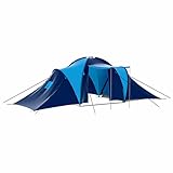 Campingzelt 9 Personen, BULANED Caming Zelt, Camping Markise Zelt, Camping Tents, Camping-Zelt, Stoff Blau und Dunkelblau