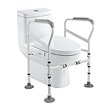 Wandstützgriff Klappbar Weiß WC-Stützhilfe Haltegriffe für Seniore höhenverstellbare Aufstehhilfe mit rutschfesten Gummifüßen 68.5cm-73.5cm