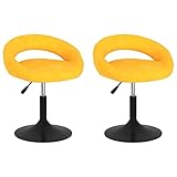 Sedie da Pranzo Girevoli 2 pz Giallo Senape in Velluto