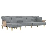 vidaXL Schlafsofa L-förmig 279x140x70 cm Stoff hellgrau