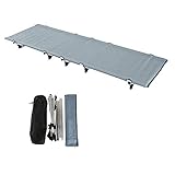 Campingbett, zusammenklappbar, 1 Person, für Erwachsene, kompakt, Camping, Bett, Zelt, ultraleicht, tragbar, aus Aluminiumlegierung, Rahmen aus Metall, Auto, Reisen