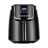 Midea MF-CN40C2 Heißluftfritteuse 4L, Ölfreie Airfryer 1500W, 8 Vorprogrammierte Kochmodi, 35-200℃, Backen, Braten, Grillen, Auftauen, Schüttelalarm, 60-Minuten Timer, 81 Rezepten, Spülmaschinenfest