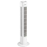 Commodoor Turmventilator 80cm, Energiesparender Säulenventilator A+, 3 Geschwindigkeitsstufen, 75° Schwenkfunktion, TÜV-geprüft, Leise Betriebslautstärke (max 48dB) Turmlüfter Modernes Design in Weiß