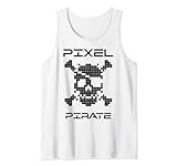 Pixel-Piraten-Geschenk, lustiges und originelles Kostüm, Flagge Tank Top