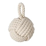 Boltze Türstopper Set Jute Knoten Natur Strick Kugel Stoff Boden 1,5 kg Gewicht mit praktischer Schlaufe (Creme)