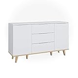 Vicco Kommode Neptune Sideboard weiß Eiche Anrichte Schrank Schublade Skandi