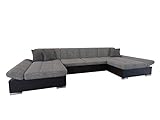 Mirjan24 Ecksofa Alia mit Regulierbare Armlehnen, 2 Bettkasten und Schlaffunktion, U-Form Eckcouch vom Hersteller, Sofa Couch Wohnlandschaft (Soft 011 + Lux 05 + Lux 06)