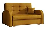 Mirjan24 Schlafsofa Viva Gold II mit Bettkasten, 2 Sitzer Polstersofa mit Schlaffunktion inkl. Kissen, Sofa, Sofagarnitur, Bettsofa, Wohnlandschaft, Farbauswahl (Kronos 01)