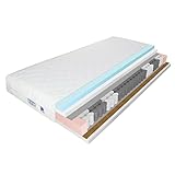 TULENA NOX Taschenfederkern Matratze 90x200 Federkernmatratze H3 + H4 Comfort 21cm hoch| Probeschlafen | Rollmatratze Wendematratze