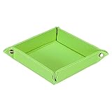 PATIKIL Sofa Armlehne Taschen PU Leder Schreibtisch Schlüsselbund Ringe Tablett Grün