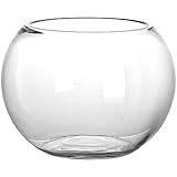 Artibetter Glas-Fischglas Runder Glas-Übertopf 20 cm Tisch-Terrarium Kleine Kugel Goldfisch-Tank Breite Öffnung Luftpflanzenvase Hydroponischer Sukkulenten-Übertopf Für Heimbüro