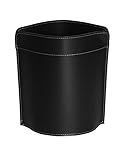 CANISTRO, Papierkorb aus Leder, Leder Papierkorb für Büro/Badezimmer/küche/Schlafzimmer, Made in Italy by Limac Design®, Schwarz