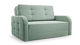 mb-moebel Sofa Sessel mit Schlaffunktion Schlafsessel Gästebett Klappsofa Bettfunktion mit Bettkasten Couch Sofagarnitur Salon Jugendzimmer - Porto 120 - Mintgrün (BRAGI 82)