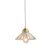 POLYES Kleine Retro-Glaspendelleuchte im nordischen Stil, Mini-minimalistische moderne E27-Glühbirnen-Hängelampe, rustikale Vintage-Bauernhaus-Decke, dekorativer Kronleuchter für Schlafzimmer, Kücheni