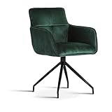 Zerifevni Mid Century Modern Accent Chair mit Stahlbeinen, Schreibtischstuhl ohne Räder, Sessel für Schreibtisch (grün)