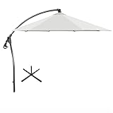 Terrassenschirm, Sonnenschirm, Outdoor-Markt, Tischschirme, 8 stabile quadratische Rippen, für Garten, Rasen, Hinterhof, Pool, Weiß
