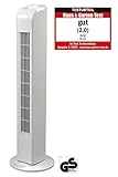 JUNG TV01 Ventilator leise 78cm, 50W, Turmventilator weiß, ENERGIESPAREND, 75° Oszillation, Lüfter Standventilator für Schlafzimmer, Lautstärke max 48dbA, 3 Stufen