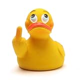 DUCKSHOP I Stinkefinger Quietscheentchen I Badeente I Latex I ca. 7,5 cm lang