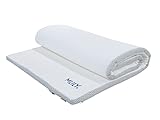 Matratzenauflage 80x200x4 cm Viskose Topper | Matratzentopper Traum-Schlaf | viskoelastische Auflage für Matratze/Boxspringbett H2+, weiß