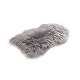 Cakla Lammfell Echt 120-130 cm - Schaffell Echt Groß - Fellteppich - Weich und Flauschig - Fell für Stühle - Lammfell Teppich - 100% Bio - Schafsfelle - Dekofell - Schafsfell Felle - Deko Fell
