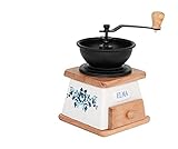 ELMA - Manuelle Kaffeemühle, dekorative Kaffeemühle, Vintage-Stil, Geschenke für Kaffee-Liebhaber, helle Holzmühle