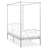 FAMIROSA Himmelbett-Gestell Weiß Metall 120 x 200 cm-4428