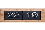 Karlsson KA5642WD Tisch Wanduhr XL Flip Clock Holz 17,5 x 37 x 9 cm Bambusholz