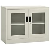 ZEYUAN Büroschrank, Aktenschrank, File Cabinet, Schreibtisch Schrank, Büro Schrank, Schreibtischschrank, Hellgrau 90x40x70 cm Stahl