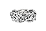 WINDALD Vikings Unisex Vintage Ring THORNGAD 0.8 cm Partner Silberring Zopf-Muster Bohemia Geflochtener Freundschaftsring Handgeschmiedet aus 925 Sterlingsilber (Silber, 60 (19.1))