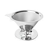 Wiederverwendbarer Kaffeefilterhalter Doppelschicht-Edelstahl Pour Over Coffees Dripper Mesh Coffee Tea Strainer Kaffeezubehör L