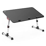 Tisch, SAIJI Betttisch höhenverstellbar, mit 4 einstellbare Winkel, Klappbarer Lapdesk, für Sofa Couch Boden Arbeiten Studieren Lesen Schreiben Essen, Fit bis zu 17' Laptop (60 * 33cm Schwarz)