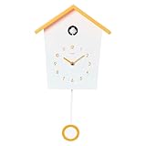 Cuco Clock Kuckucksuhr Landhaus mit Pendel Wanduhr Moderne Kuckucksuhr Pendeluhr Schwarzwalduhr 46,5 × 27 × 7,8cm Haus Quarz