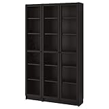 Ikea BILLY/OXBERG Bücherregal mit Glastüren, 120x30x202 cm, schwarz-braun