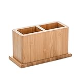 OUSIKA Utensilien-Caddy aus Holz, Küchen-Aufbewahrungsbox, Stäbchenkäfig, Stifthalter Ablagen