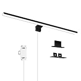 ERWEY 2 in 1 LED Badleuchte IP44 Spiegelleuchte 60CM Kaltweiß Schminklicht Badezimmer 230V Schrankleuchte Spiegelschrank Aufbauleuchte Bad Klemmleuchte (Schwarz 6000K 8W)