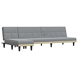 vidaXL Schlafsofa in L-Form Hellgrau 255x140x70 cm Stoff