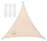 95% UV-Block-Dreieck-Sonnensegel for Terrasse, Pool, Garten, Hof, Rasen, Carport, Abdeckung, Markise, Baldachin, Sonnenschutznetz (Color : BEIGE, Size : 3x3x3M)