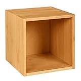 BioKinder Regalwürfel Cube Würfelregal Regal Regalelement Laura mit Rückwand stapelbar, aus zertifiziertem Massivholz Erle 40 x 40 x 40 cm