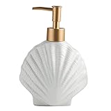 XENITE Seifenspender aus Keramik mit großer Kapazität, nachfüllbar in nachfüllbarem Lotionsspender for Zuhause, 14,2 oz/11,2 oz Seife (Color : Shells)